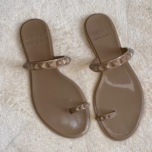 Carmen Sol Brown Studded Women's Sandals
